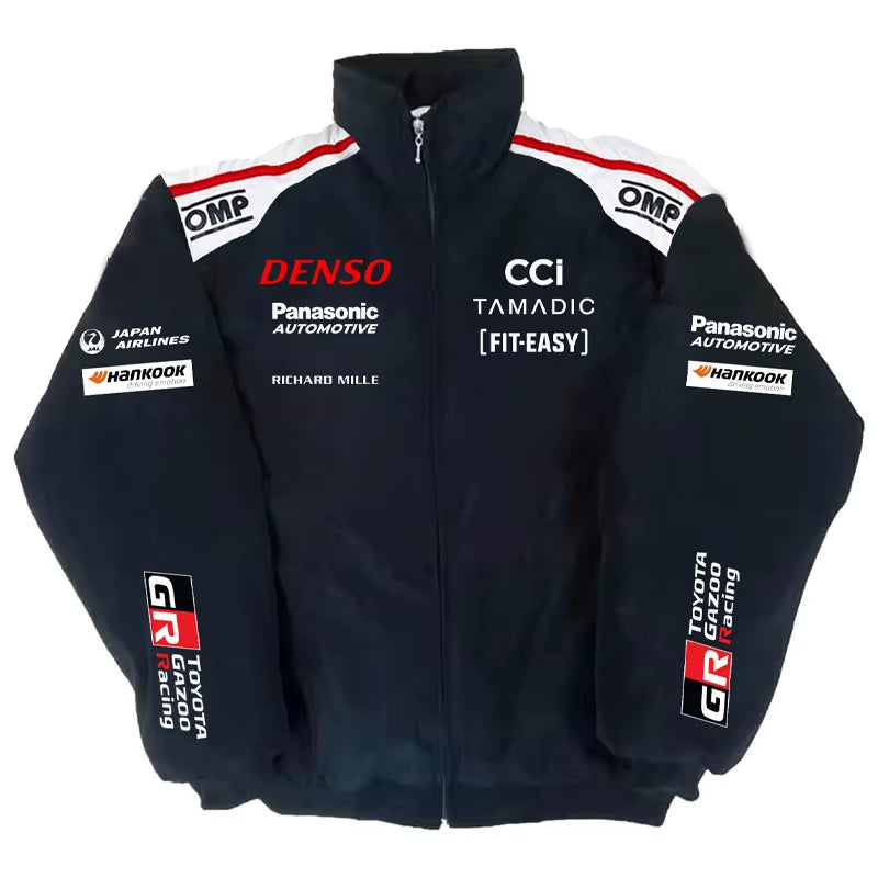 2025 Autumn/Winter Custom Stand Collar Sports Jacket for Auto Rally Team Suit for GR Racing Enthusiasts Cotton Jacket