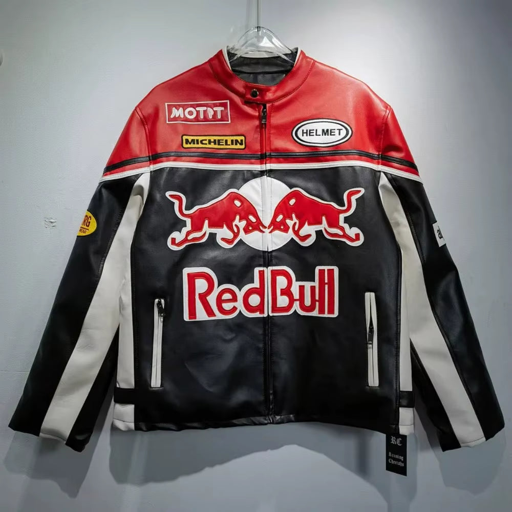Fashion Men Leather Jacket Leisure American Style Motorcycle Uniform Waterproof PU Leather Coat Retro Lady Trend Jacket