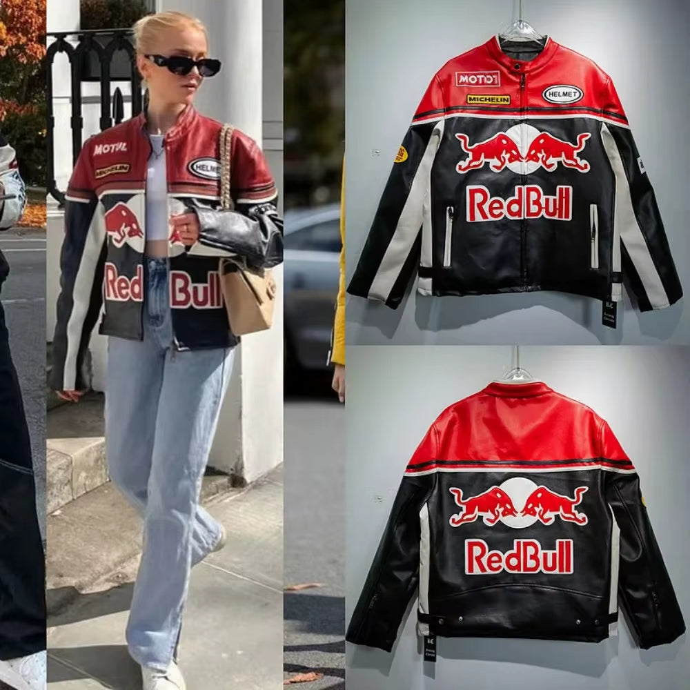 Fashion Men Leather Jacket Leisure American Style Motorcycle Uniform Waterproof PU Leather Coat Retro Lady Trend Jacket