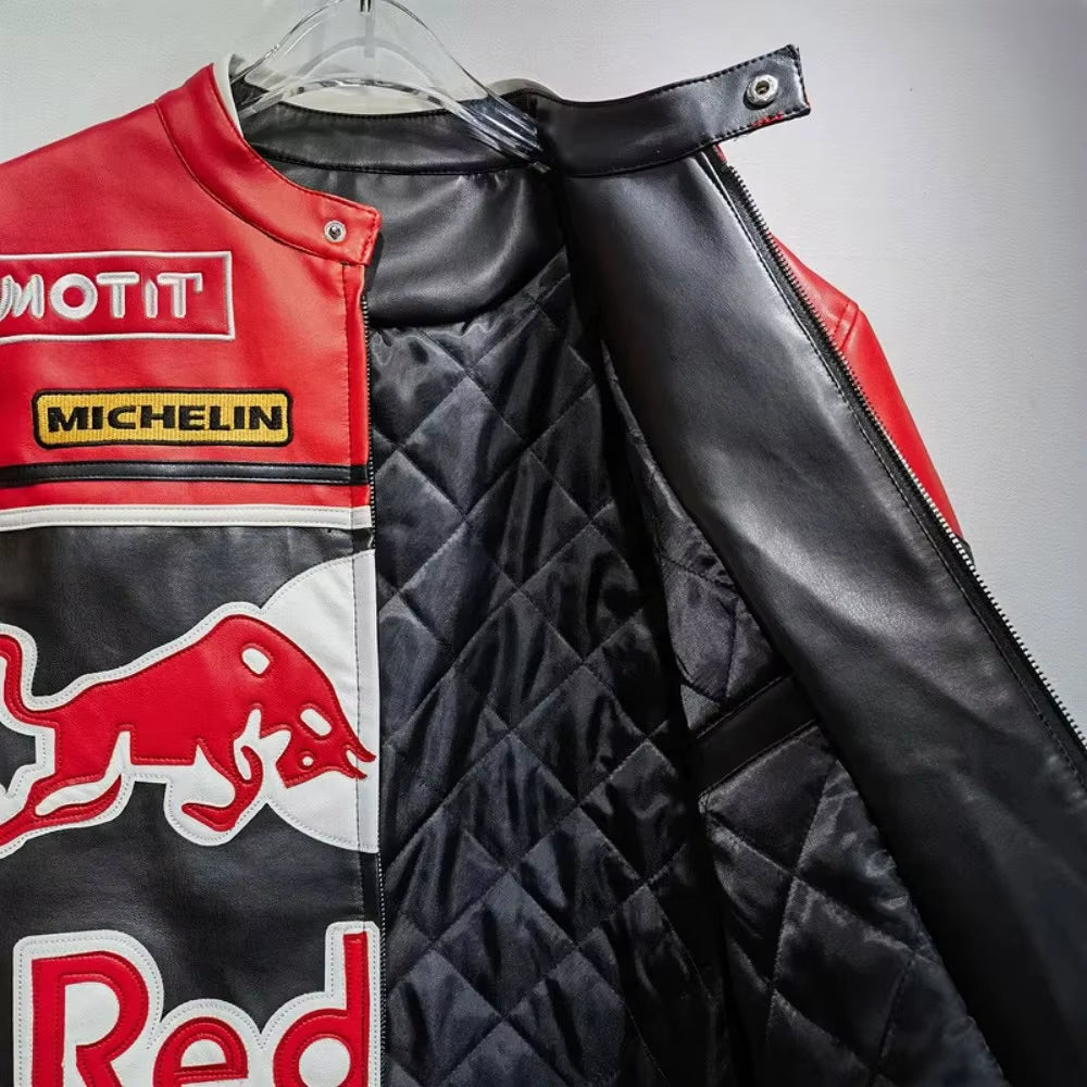 Fashion Men Leather Jacket Leisure American Style Motorcycle Uniform Waterproof PU Leather Coat Retro Lady Trend Jacket